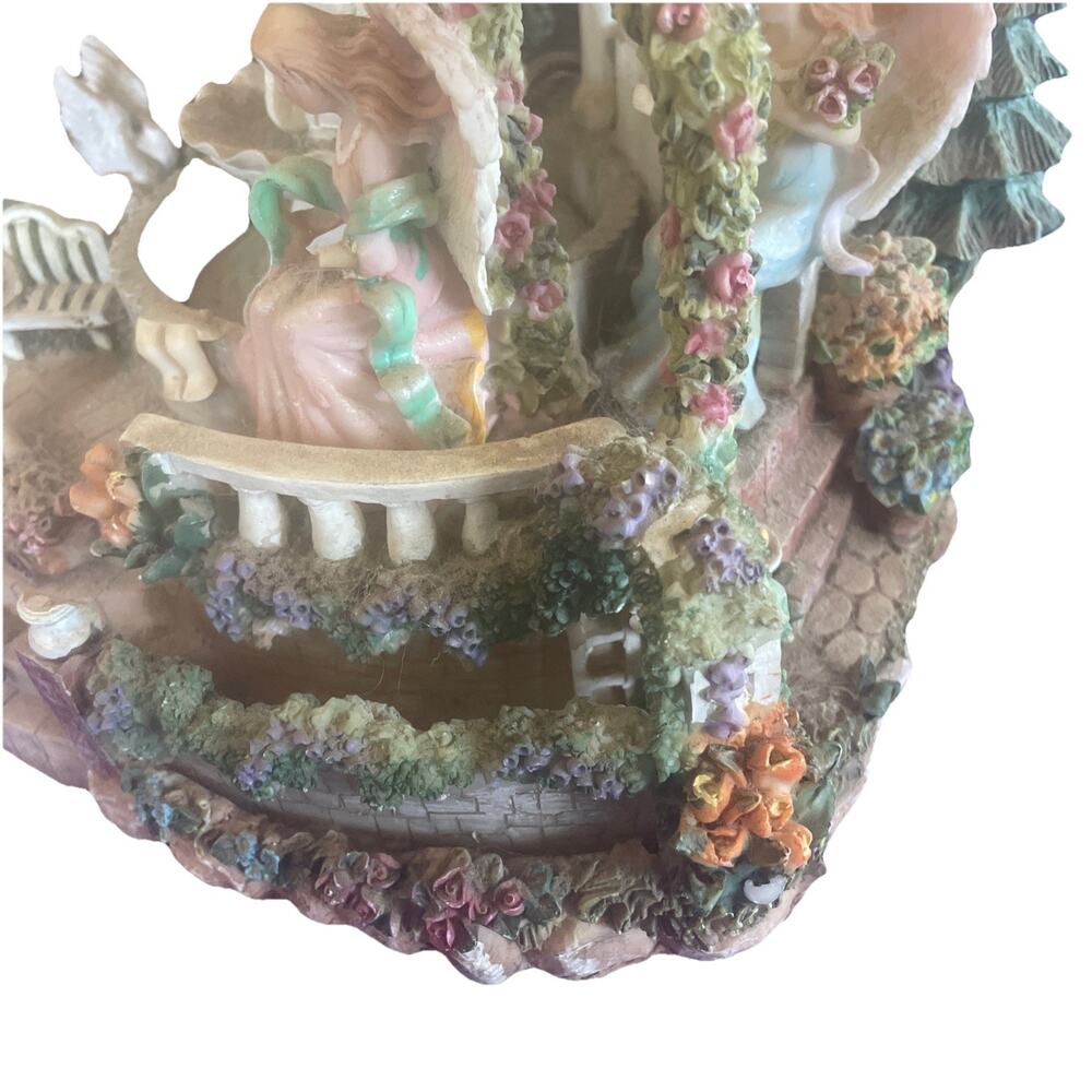 Classic Treasures Musical Angel & Cherub Water Fountain working See Pic For Flaw